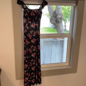 Flynn Skye Bardot Maxi in Black Floral